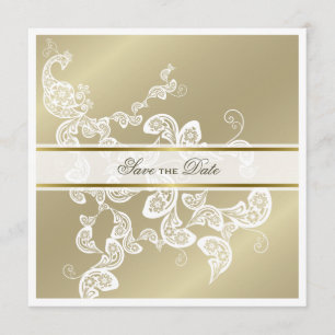 Invitation Faire part élégant vintage avec motif floral de pa