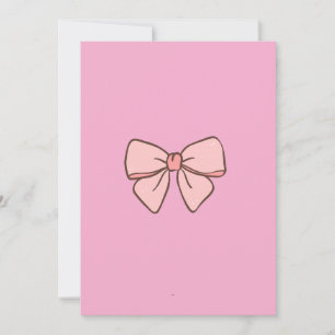 Invitation faire part fille noeud papillons rose pastel
