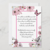 Invitation Faire-part funéraire de Cosmos rose (Dos)