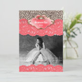 Invitation Faire-part Leopard Crown Coral (Debout devant)