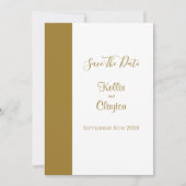 Invitation Faire part minimaliste moderne barre d'or (Devant)