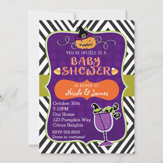 Invitation Faire part moderne et mignon de BABBOUR Halloween (Devant)