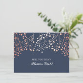 Invitation Faire part pour jeune fille d'honneur avec du gyps (Debout devant)