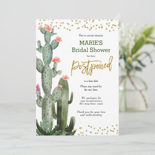 Invitation Faire-part reportée par Cactus (Debout devant)