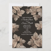 Invitation Faire part rustique d'automne feuilles brun foncé (Devant)
