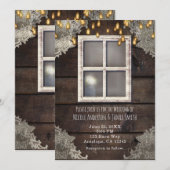 Invitation Faire part rustique de campagne avec lumières de f (Devant / Derrière)