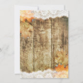 Invitation Faire part rustique de date de sauvegarde d'Automn (Dos)