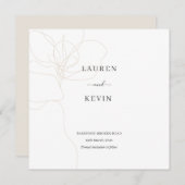 Invitation Faire part simple classique illustré de fleur pour (Devant / Derrière)