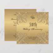 Invitation Faire-parts de bagues de croix d'anniversaire reli (Devant / Derrière)