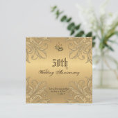 Invitation Faire-parts de bagues de croix d'anniversaire reli (Debout devant)