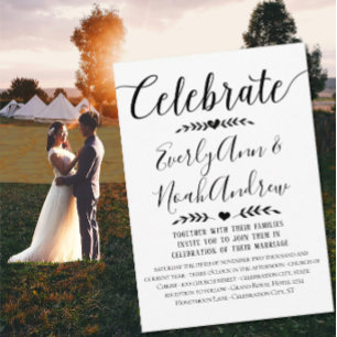 Invitation Faire-parts de mariage en papier kraft typographie