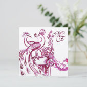 Invitation Faire-parts de mariage Rose Blanc Monogramme LOVE (Debout devant)