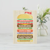 Invitation Faire pile rustique Hamburger Couples douche BBQ (Debout devant)