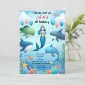 Invitation faire poisson cool mer bleu baleine requin 1er ann (Debout devant)