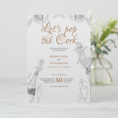 Invitation Faire sauter le bouchon d'invitation (Debout devant)