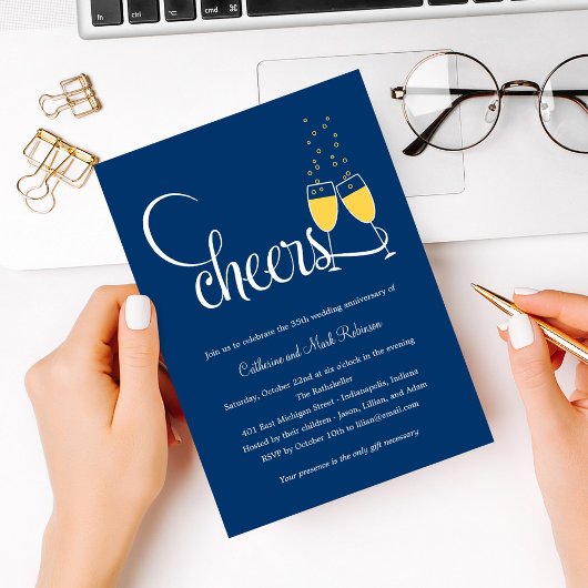 Invitation Faire sauter le champagne pour l'invitation d'anni