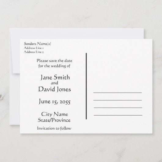 Invitation Faire savoir la date de mariage par la danse (Dos)