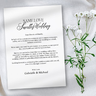 Invitation Faire simple : Annonce de mariage et excuses pour 
