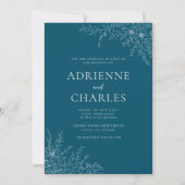 Invitation Faire simple avec des fleurs 1 Neptune sarcelle Ma (Devant)