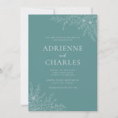 Invitation Faire simple Floral 1 Canard Œuf Teal Mariage Mini (Devant)