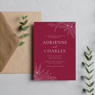 Invitation Faire Simple Floral 1 Mariage Minimaliste Claret