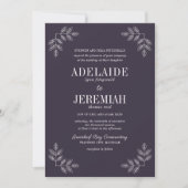 Invitation Faire Simple Floral 2 Mûre Mariage (Devant)