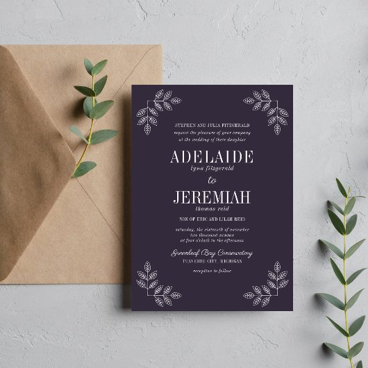 Invitation Faire Simple Floral 2 Mûre Mariage