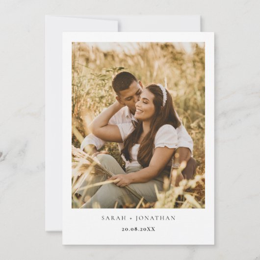 Invitation Faire simple moderne script enregistrer la date ph (Dos)