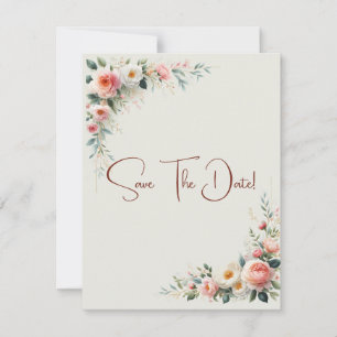 Invitation Faire suivre la date de mariage - Floral blanc cas