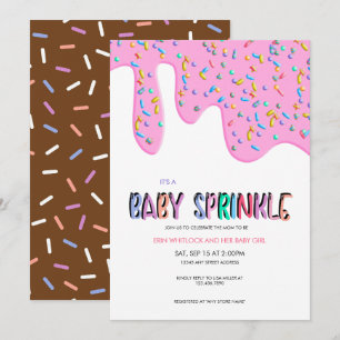 Invitation Faire Tendre Rose Cartons d'Invitation Baby Spri