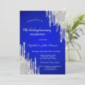 Invitation Faire Tombe Royale Mariage Anniversaire Bleu (Debout devant)