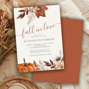 Invitation Faire tomber dans l'amour automne floral crème dou