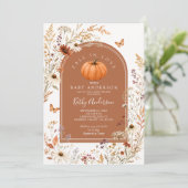 Invitation Faire tomber dans l'amour Citrouille Cozy Rustique (Debout devant)
