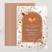 Invitation Faire tomber dans l'amour Citrouille Cozy Rustique (Devant / Derrière)
