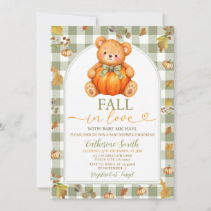 Invitation Faire tomber dans l'amour Ours Citrouille Baby Sho