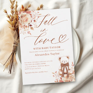 Invitation Faire tomber en amour Ours en Teddy Terracotta Bab