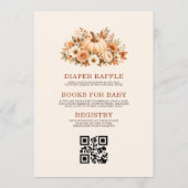 Invitation Faire tomber un petit code QR de citrouille floral (Dos)