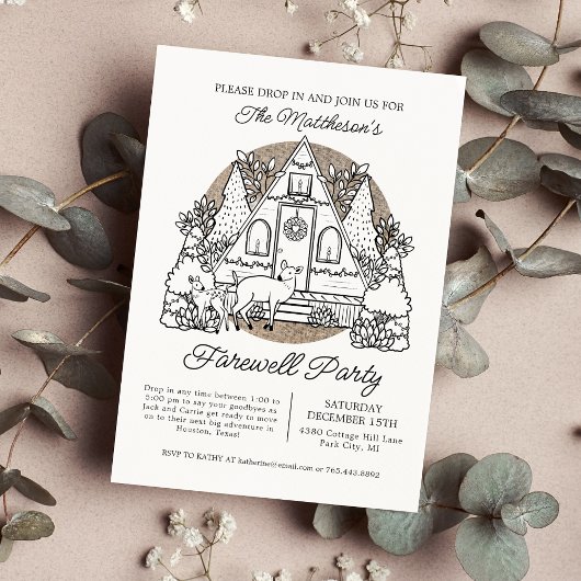 Invitation Faire un saut Venez à notre Fête d'adieu de décemb