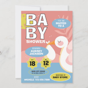 Invitation Faire une Baby Shower avec une cigogne