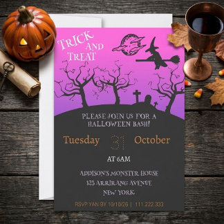 Invitation Faire une farce ou un bonbon à une fête d'Hallowee