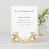 Invitation Faire une fête de bébé à l'arrivée de l'ourson Inv (Debout devant)