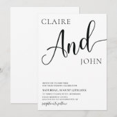 Invitation Fairepar de mariage écriture And (Devant / Derrière)