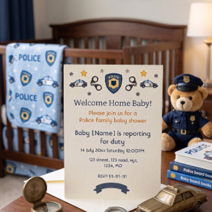 Invitation Faireparts de douche pour bébé pour famille de pol