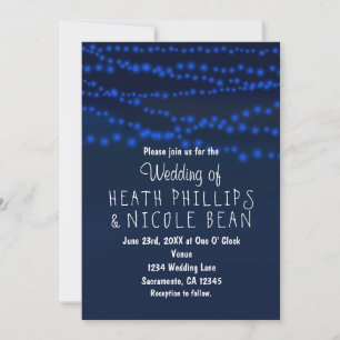 Invitation Faireparts de mariage avec guirlandes lumineuses b