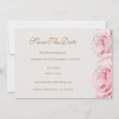 Invitation Faireparts de mariage Mariage Fleurs Roses Rose Pâ (Devant)