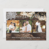 Invitation Faireparts de mariage minimal rustique avec des ro (Devant)