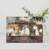 Invitation Faireparts de mariage minimal rustique avec des ro (Debout devant)