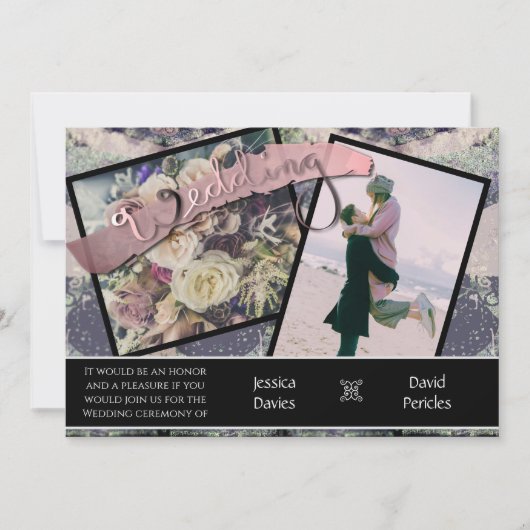 Invitation Faireparts de mariage Photos&Steampunk (Devant)