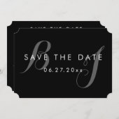 Invitation Faireparts de mariage simples noir et blanc (Devant / Derrière)
