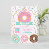 Invitation Faireparts Donuts, Faireparts Donut Rose Gold Past (Debout devant)
